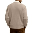 thumbnail image 4 of QHRMKOG Mens Cardigan Sweater Loose Fit Long Sleeve V Neck Cardigan Trendy Solid Color Button Up Cardigan Sweater Winter Warm Knited Sweater Brown XL, 4 of 7