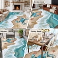 thumbnail image 6 of Rectangle Area Rug 6x9ft,Summer Beach Crab Starfish Washable Carpet Non-Slip Runner Accent Rugs Indoor Floor Mat for Bedroom Living Room Decor,Blue Ocean Gradient Water Ripple, 6 of 9