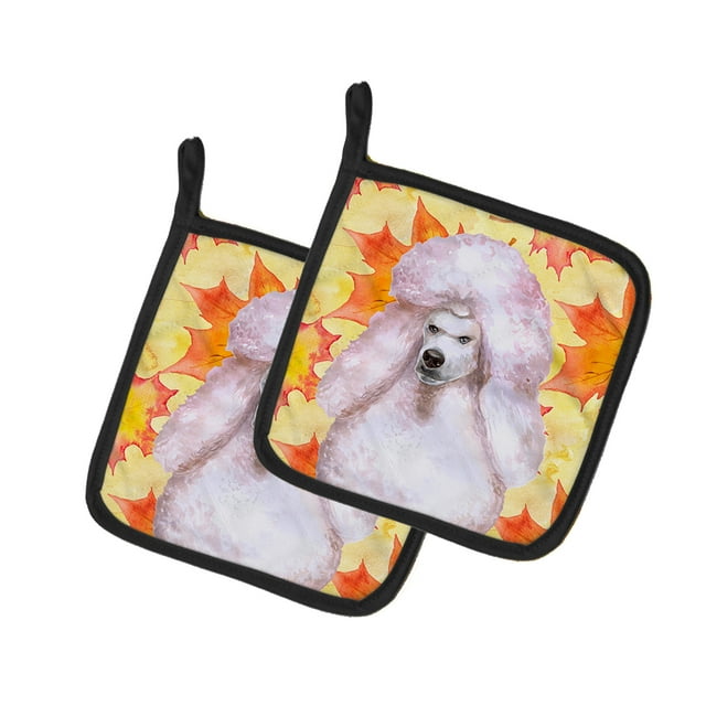 Carolines Treasures BB9978PTHD Blanc Standard Caniche Automne Paire de Porte-Pots