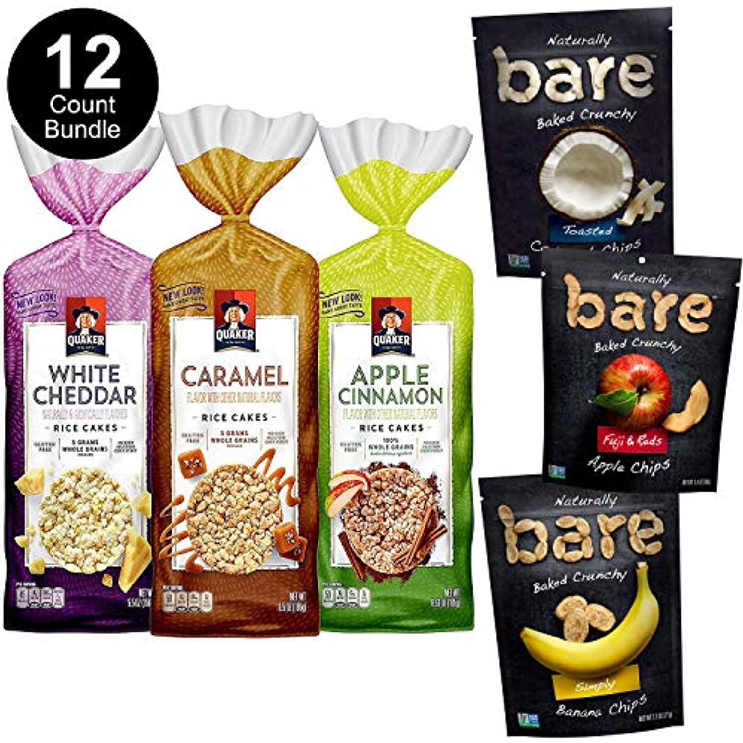 Bare Baked Crunchy Apple Chips, Banana Chips, And Coconut Chips