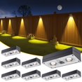 thumbnail image 1 of JOFIOS Luces solares para valla, paquete de 8, 50 lúmenes, luces solares para valla exterior con 12 modos, luces solares LED con brillo de color RGB, luces solares impermeables para exteriores, para p, 1 of 5
