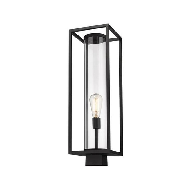Z Lite 584PHBS-BK 26 in. Dunbroch 1 Lumière Noire Extérieure Post Mount Fixture