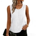 thumbnail image 6 of Lumtrix Cotton Linen Tank Tops For Women Casual Cute Gauze Button Down Crewneck Sleeveless Summer Shirts Loose Lightweight Vests 2026 White S, 6 of 6