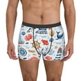 thumbnail image 2 of Goofa Watercolor Nautical Printed Men's Boxer Briefs Underwear, Moisture-Wicking Underwear, Trunk,Soft and Breathable Cotton Underwear-Small, 2 of 9