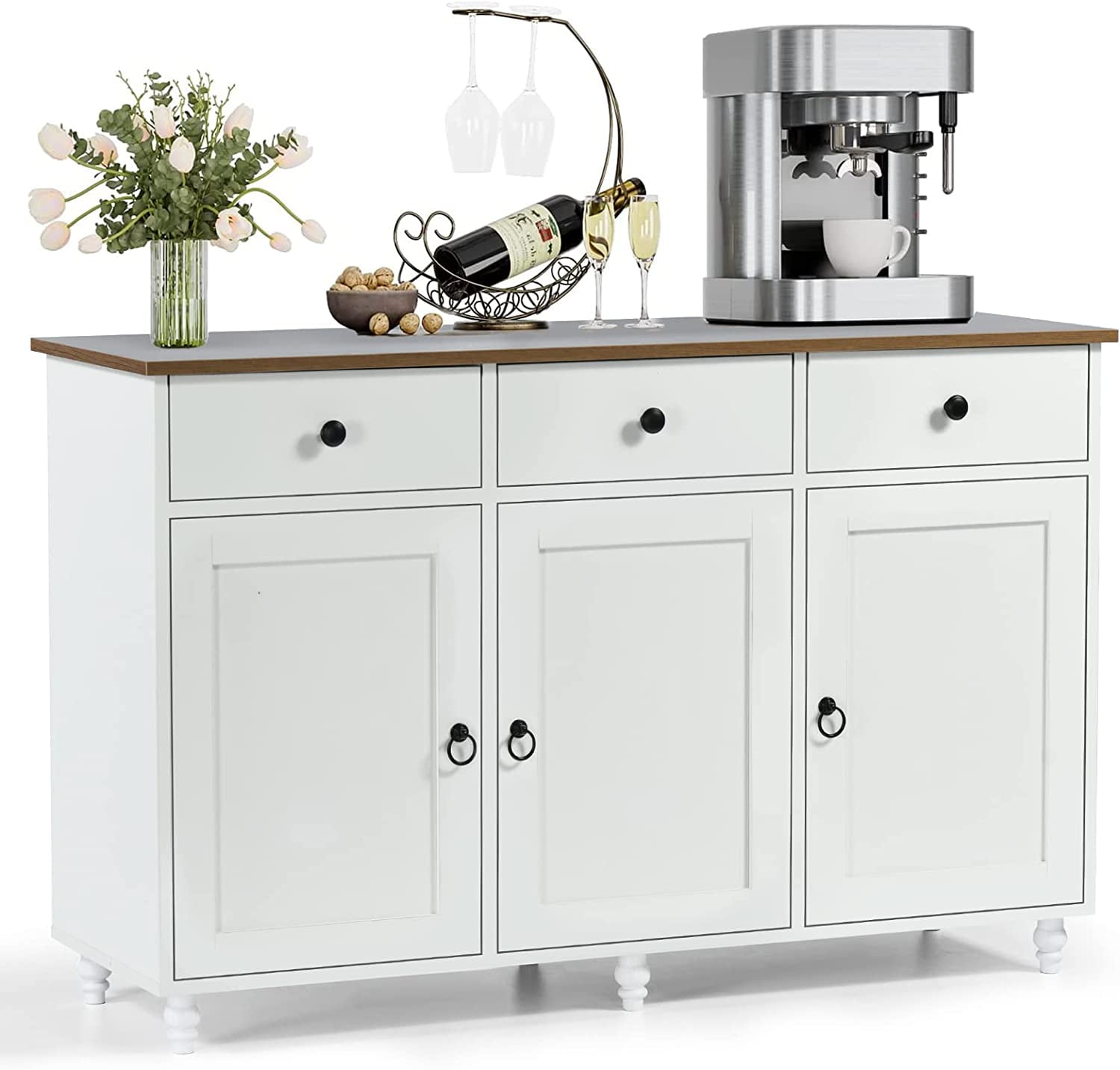 Catrimown Sideboard Buffet Cabinet, Mid-Century Kitchen Storage Cabinet ...