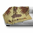 thumbnail image 3 of African Soft Flannel Fleece Throw Blanket, Woman in Traditional Turban and Palms Cultural Folk Graphic Art, Cozy Plush for Indoor and Outdoor Use, 70" x 90", Multicolor, by Ambesonne, 3 of 6