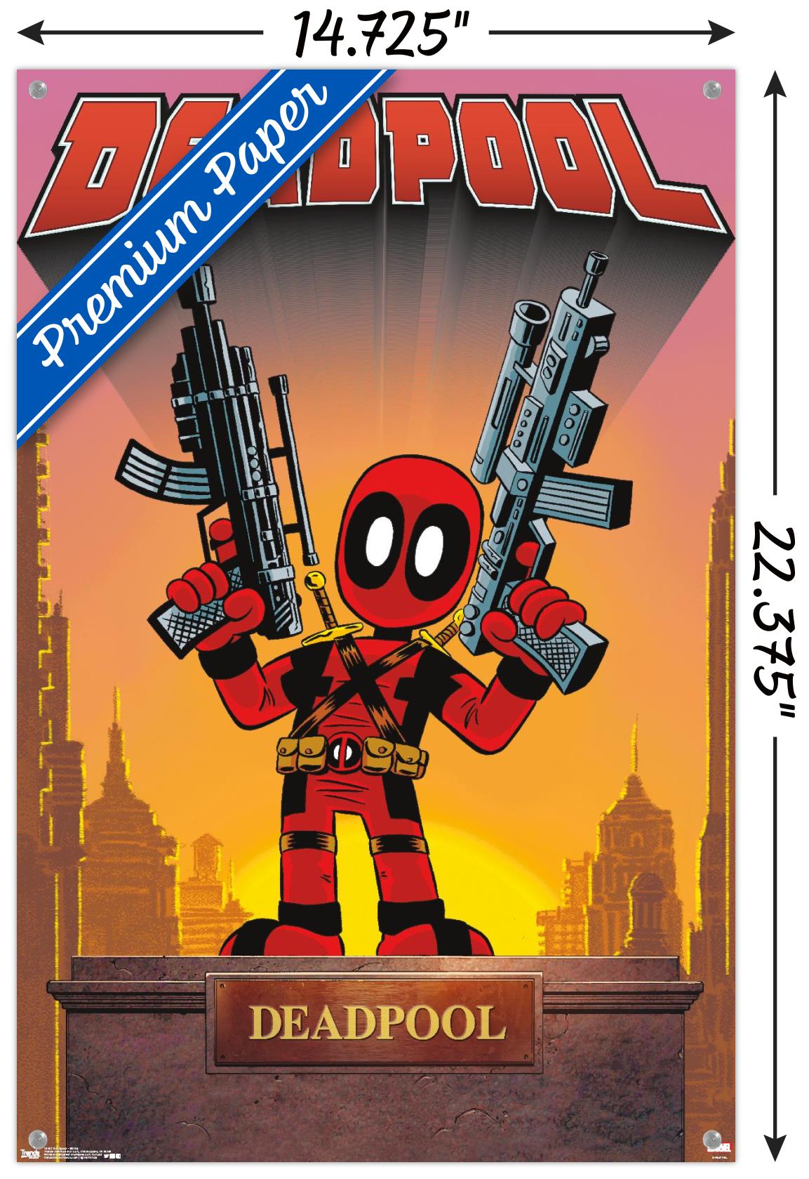 Marvel Comics - Deadpool - Statue Wall Poster with Push Pins, 14.725" x 22.375"