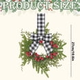 thumbnail image 3 of 2 Pcs Black and White Checkered Mini Christmas Wreaths for Kitchen Cabinet Window Wall Norfolk Pine Holiday Farmhouse Decor 10.6 Inch, 3 of 4