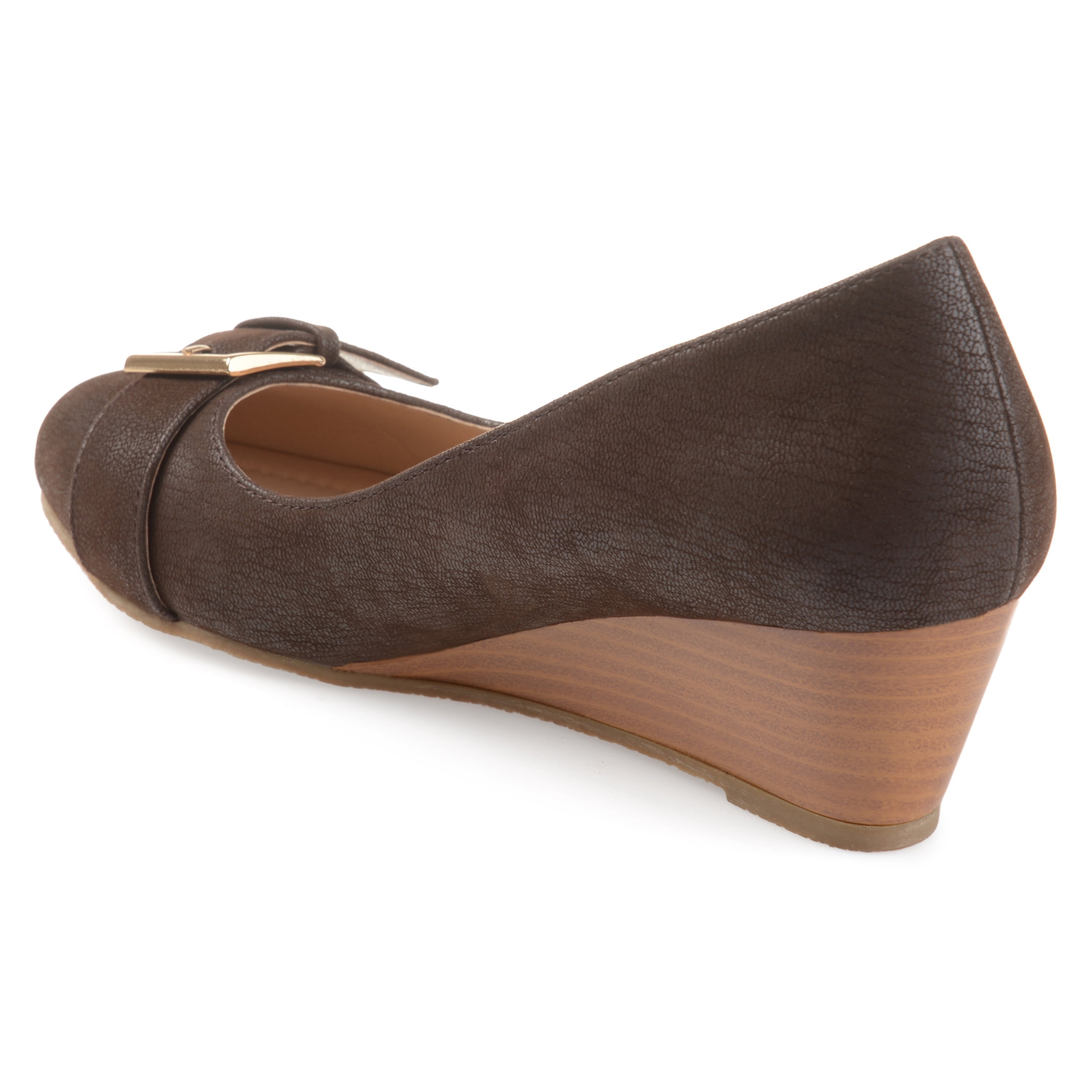 Journee Womens Graysn Comfort Insole Slip On Round Toe Wedge, Widths Available