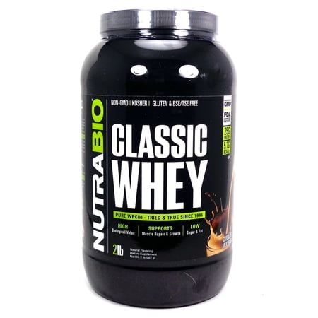 NutraBio Labs Classic Whey Protein Chocolate Milkshake 2 lbs 907 g