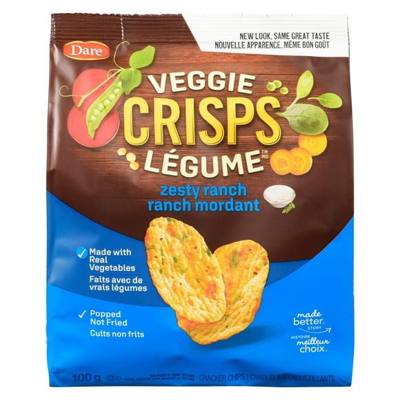 Dare Veggie Crisps Zesty Ranch Crackers Chips, 100 g