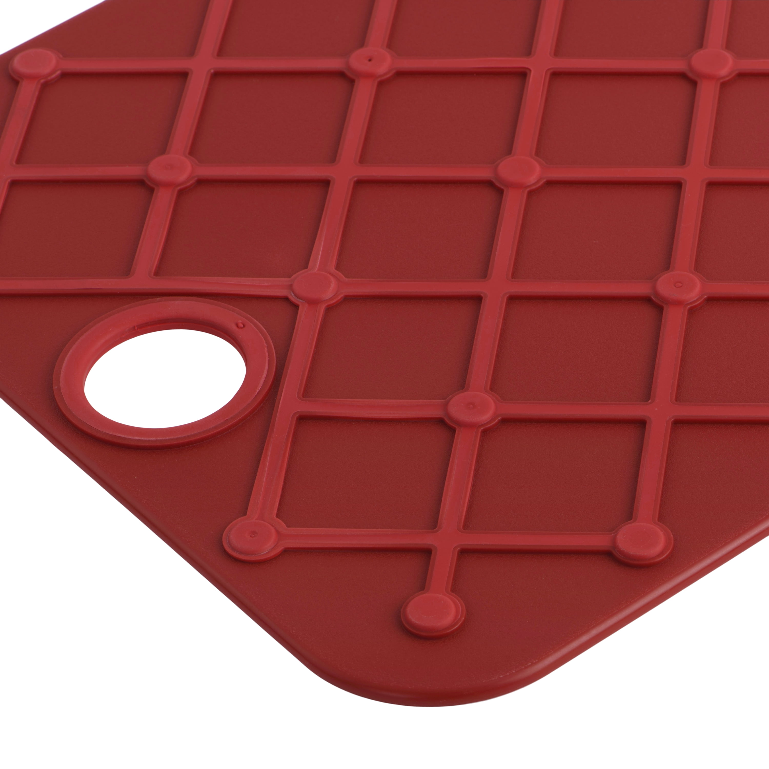 HUBERT® Red Polypropylene Cutting Board with Grippers - 12L x 18W x 1/2H