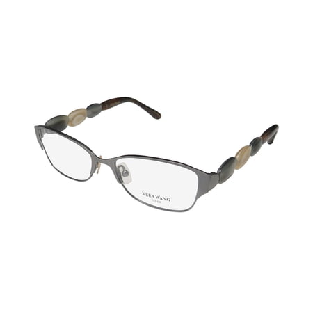 NEW VERA WANG LUXE ODILE WOMENS/LADIES DESIGNER FULL-RIM GUNMETAL FRAME DEMO LENSES 49-15-130 EYEGLASSES/SPECTACLES