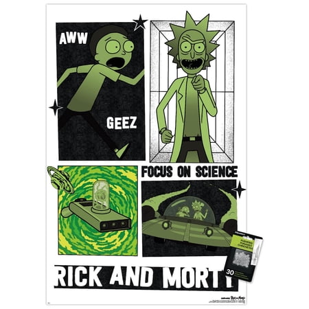 Rick And Morty: Season 9 (2026) - Focus On Science Wall Poster with Pushpins, 22.375" x 34"