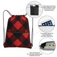 thumbnail image 4 of Plaid Flannel In Red Drawstring Backpack Bag Water Resistant Yoga Shopping Cinch Bag Sackpack For Men Women, 4 of 7