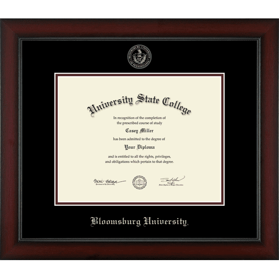 Bloomsburg University Diploma Frame, Document Size 11" x 8.5"