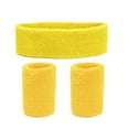 thumbnail image 1 of 1 Set Sweatband Set Reversible Soft Breathable Athletic Elastic Sweat Bands for Sports, 1 of 7