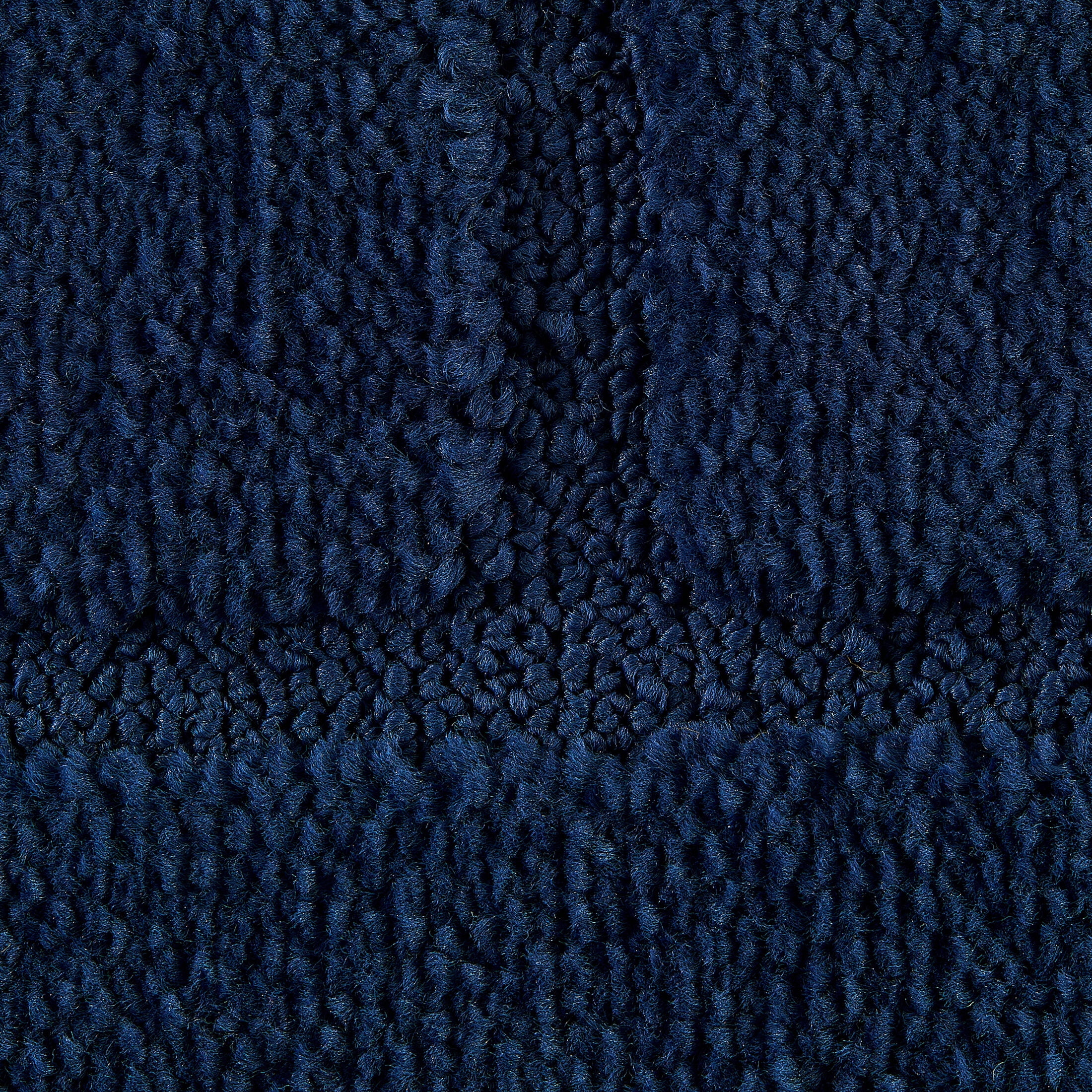 Mainstays Solid High Low Tufted Grid Navy Blue Indoor Area Rug, 8' x 10'