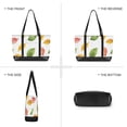 thumbnail image 6 of FORMRS Canvas Laptop Tote Bag for Women with 15.6" Computer Compartments Shoulder Handbag, Pink Colorful Leaves, 6 of 7