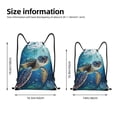 thumbnail image 2 of Xecao Watercolor Turtle4 Pattern Sports Drawstring Backpack - String Swim Gym Bag with Wet Proof Pocket for Women&Men-Medium, 2 of 6