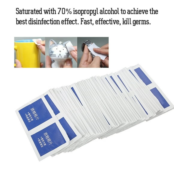 Lingettes à l'Alcool, 70 % d'Alcool Isopropylique Tampon Stérile de Désinfection de l'Alcool Protable pour le Voyage pour l'Oreille pour Injection