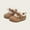 Khaki, variant on Kids Winter Clogs Bow Decor Warm Fleece Lined Princess Style Slip On Shoes for Girls