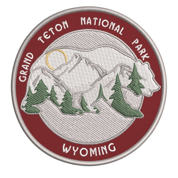 Wander Often! Grand Teton National Park, Wyoming 3.5 Inch Iron Or Sew On Embroidered Fabric Badge Patch Seek Adventure, National Park Iconic Series