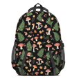 thumbnail image 3 of Mushroom and Butterfly Black Pattern Cute School Backpack Bag with Padded Back and Adjustable Shoulder Straps 16.9 X 12.6 X 5.9 Inches, 3 of 5