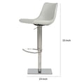thumbnail image 5 of Cid 21 Inch Modern Swivel Counter Bar Stool, White Faux Leather, Adjustable- Saltoro Sherpi, 5 of 5
