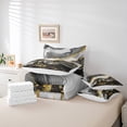 thumbnail image 4 of YST 7pcs Black and Grey Marbling Bedding, Abstract Aesthetic Comforter Set, Queen Size, 4 of 4