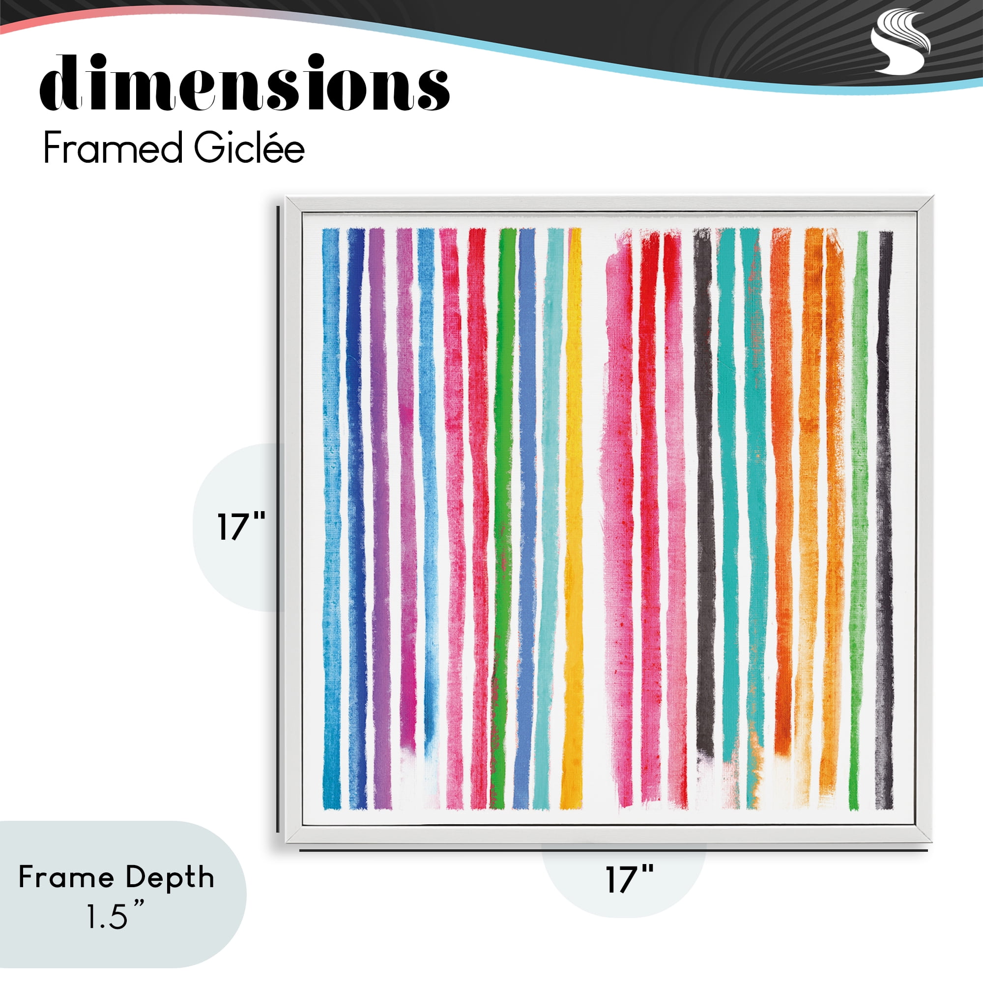 Stupell Industries Colorful Vertical Stripes White Framed Giclee Art, design by Amber Sterling