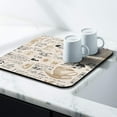 thumbnail image 4 of Coffee Bar Mat Accessories for Countertop Absorbent Hide Stain Rubber Backed Dish Drying Mats for Kitchen Counter Draining Pad Decor Gift Fit Under Coffee Maker Coffee Pot Espresso Machine (18x16in), 4 of 5