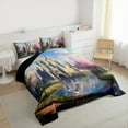 thumbnail image 3 of Feelyou Vintage Princess Castle Queen Comforter Set, Dreamy Fairy Tale Bedding Sets, Teens Kids Girls Women Reversible Bedding Comforter Set, Luxury Bedroom Decor, 3pcs, 3 of 8