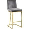 thumbnail image 3 of Home Square 2 Piece Upholstered Velvet Counter Stool Set in Gray, 3 of 4