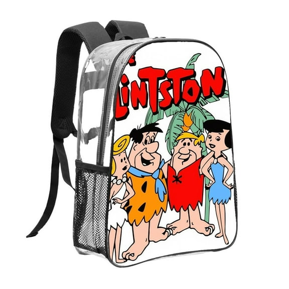 Clear Backpack for The Flintstones Heavy Duty for Work School Bookbag Women Men Transparent backpack Stadium Approved See Through Backpack