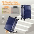 thumbnail image 4 of HOTEEL 20in Luggage Sets 3 Piece, PC Hardshell Suitcase with Spinner Wheels TSA Lock, Lightweight Travel Carry on Luggages with Luggage Bag&Toiletry Bag for Women and Men, Blue, 4 of 8