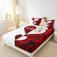 thumbnail image 4 of jejeloiu Rose Loves Pattern Twin Sheet Sets,Romsntic Valentins'S Day Twin Fitted Sheet,Red White Flat Sheet For Men Women,Luxury Bedroom Decor,3-Piece, 4 of 7