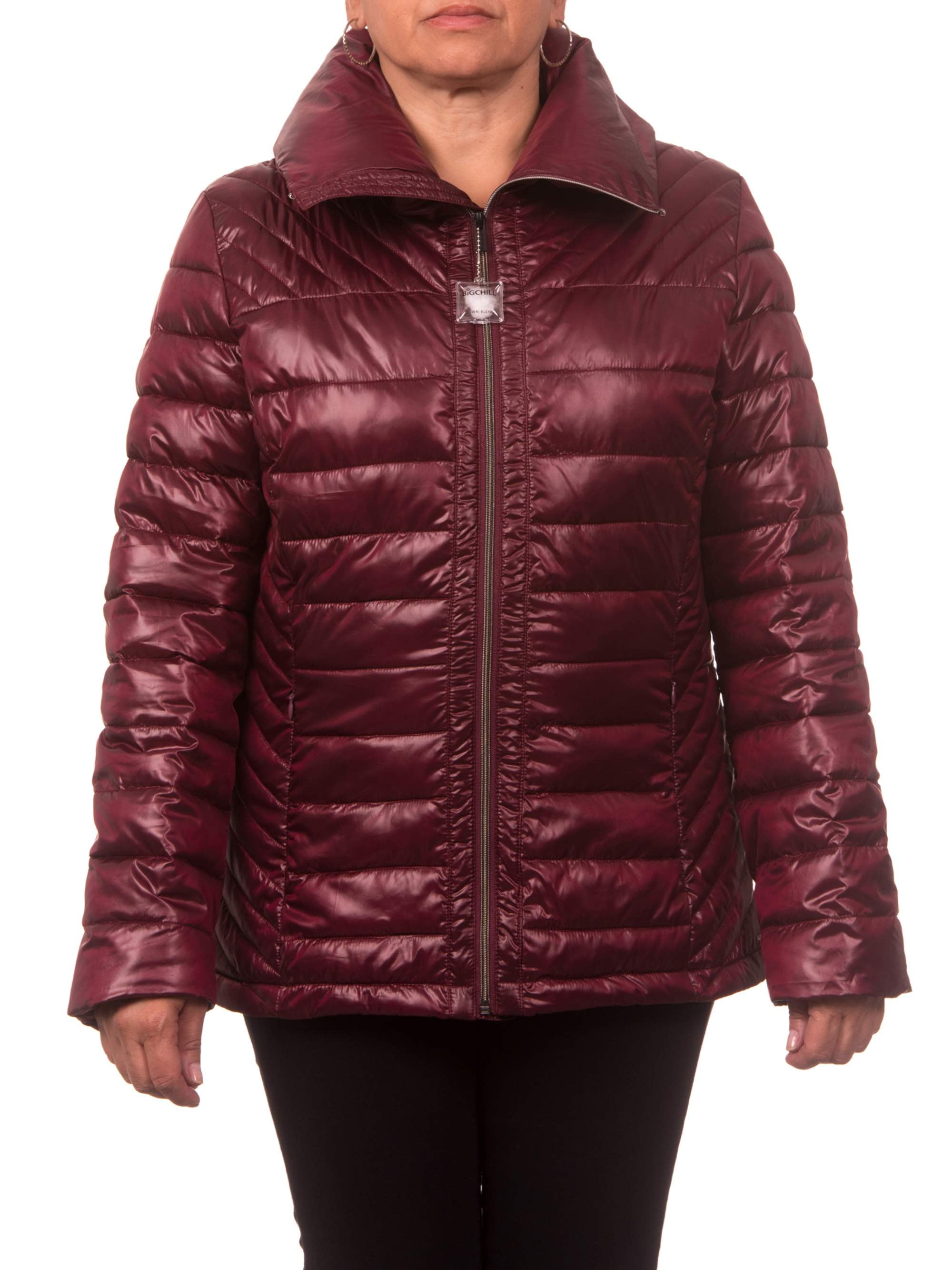 ONLINE Women's Plus Size Down Blend Quilted Jacket with Convertible