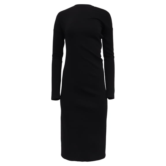 Pre-Owned Totme Long Sleeve Midi Dress in Black Polyester