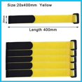 thumbnail image 1 of 30/20/10Pcs Reusable Hook Loop Cinch Straps Nylon Cable Ties Organizer Adjustable Fastener Securing Cable Straps Cord Management Yellow 20x400mm 20Pcs, 1 of 6