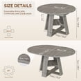 thumbnail image 3 of Hawsaiy 43.3-59 in Extendable Oval Dining Table for 4-6, Space-Saving Round Kitchen Table with Hidden Leaf Storage & Bottom Shelf for Small Space, Gray, 3 of 9