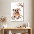 thumbnail image 2 of Elephant Stock Sweet Owl Wall Art - Vertical Canvas Wall Art - Living Room Wall Decor - Animal Canvas - Brown And Pink Decor By Sillier Than Sally - 24" x 36", 2 of 8