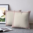 thumbnail image 2 of Pillow Covers 18x18 Set of 2, Rose Pink Grid Lines Throw Pillow Covers Decorative Couch Cushion Cover, Boho Minimalist Stripes Texture Beige Microfiber Soft Pillowcases for Bedroom Living Room Sofa, 2 of 9