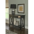 thumbnail image 2 of Davis Black Pine Wood Console Table, 2 of 11