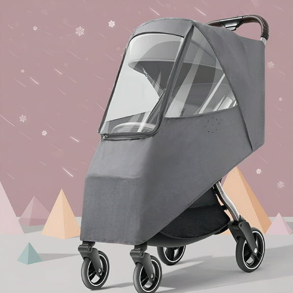 MELIVO Baby Stroller Cold Weather Shield,Winter Universal Windproof Stroller Rain Cover Protection Travel Baby Pram Rain Cover Pushchairs Accessories Dust Snow Protection Weather Shield