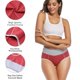 thumbnail image 3 of Ropa interior de algodón Wirarpa para mujer, cintura alta, paquete de 4 unidades, talla XL, 3 of 6