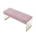 thumbnail image 5 of Abygail Bench Lilac/Gold Velvet 42.2L x 14.6W x 17.7H Upholstered Acrylic Base, 5 of 11