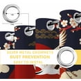 thumbnail image 6 of Japanese Style Blackout Curtains for Bedroom/Living Room, Thermal Insulated Kitchen Curtains, Modern Cranes Cherry Flower Wave Red Blue Grommet Darkening Window Treatment Drapes 42"x63"x2, 6 of 8