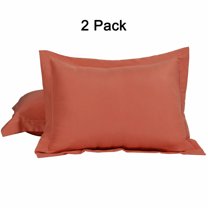PiccoCasa 2 Pack 1800 Microfiber Oxford Pillowcases,  Standard Orange