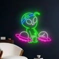 thumbnail image 2 of Handmadetneonsign Alien Lifting UFO Neon Sign, Alien Lifting UFO LED Light, Alien Gym Led Sign, 2 of 5